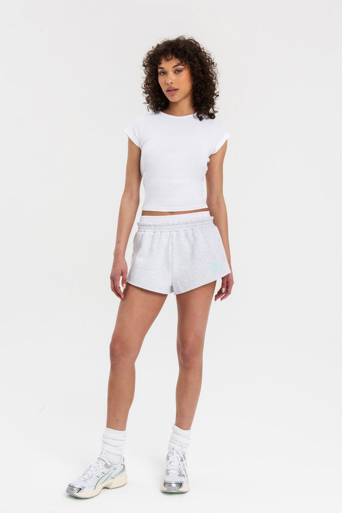 VARSITY SHORTS LT HEATHER GREY/MINT