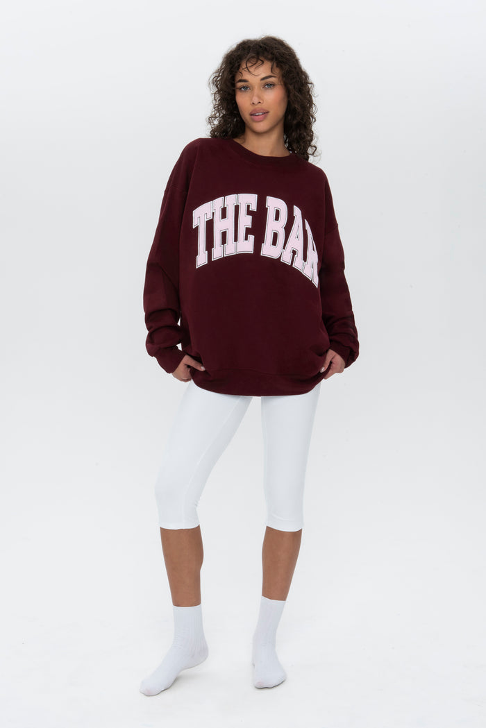VARSITY OUTLINE SWEATSHIRT MAROON/BLUSH/WHITE