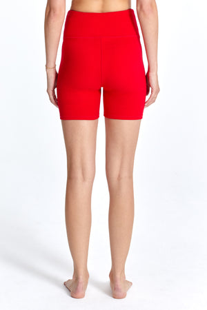 
                  
                    Load image into Gallery viewer, VARSITY BIKER SHORT RED
                  
                