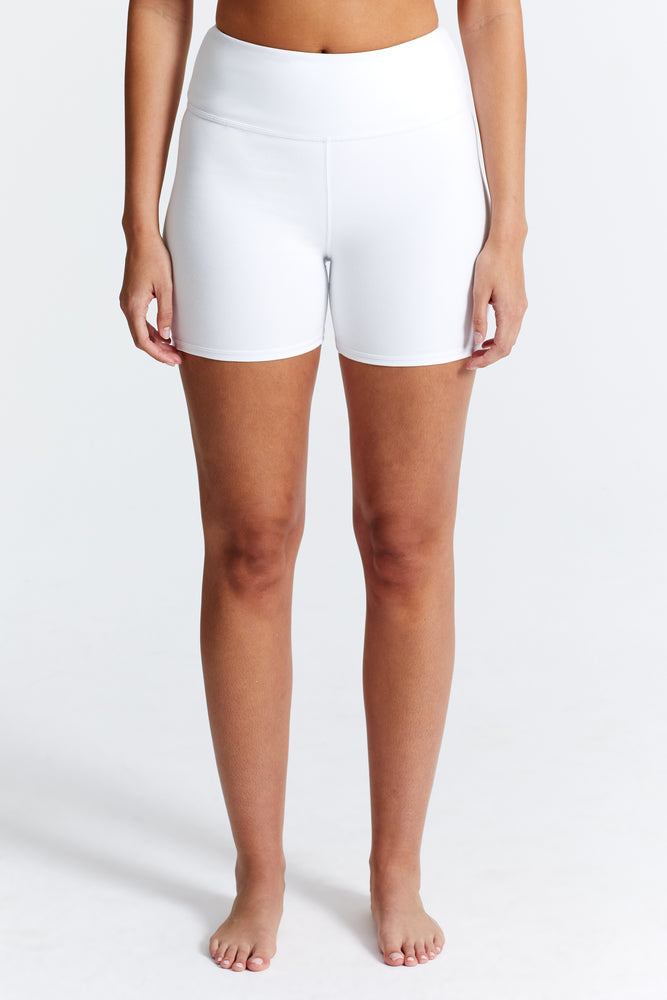 
                  
                    Load image into Gallery viewer, VARSITY BIKER SHORT WHITE
                  
                