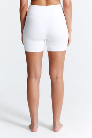 
                  
                    Load image into Gallery viewer, VARSITY BIKER SHORT WHITE
                  
                