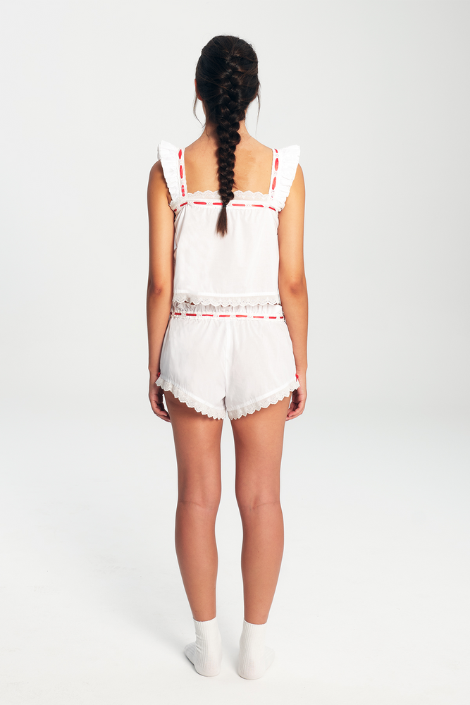 
                  
                    Load image into Gallery viewer, JAC TOP WHITE/CRANBERRY
                  
                