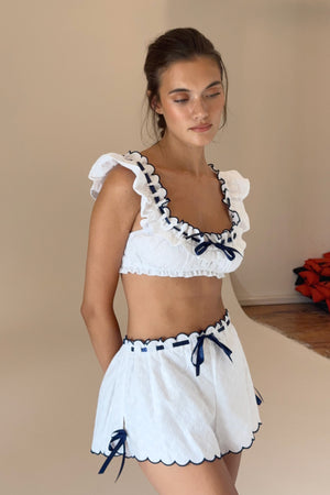 
                  
                    Load image into Gallery viewer, ASTOR TOP WHITE/BLUEBERRY
                  
                