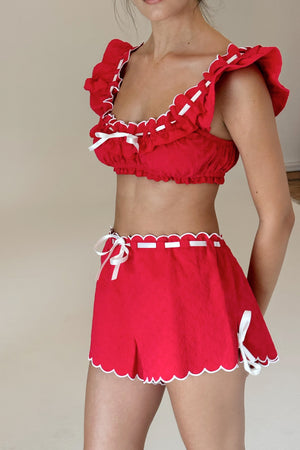 
                  
                    Load image into Gallery viewer, ASTOR TOP CRANBERRY/WHITE
                  
                