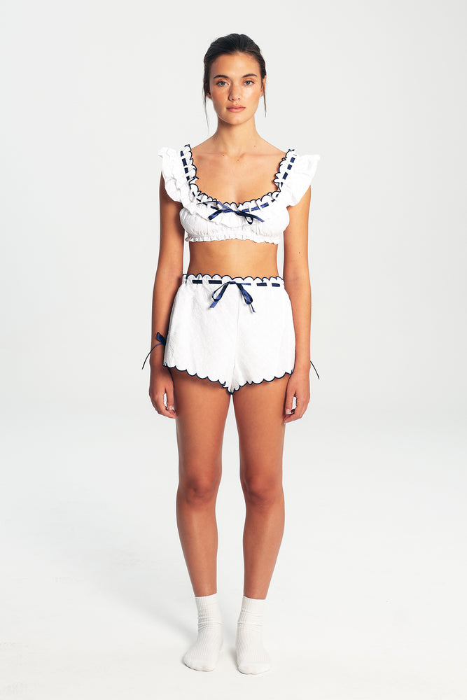 
                  
                    Load image into Gallery viewer, ASTOR TOP WHITE/BLUEBERRY
                  
                