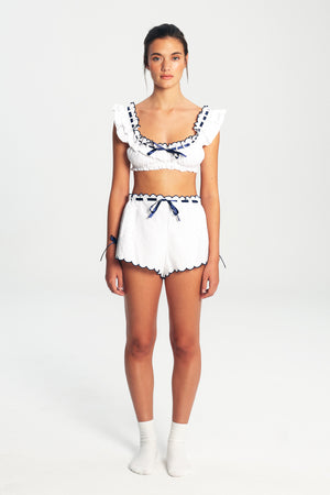
                  
                    Load image into Gallery viewer, ASTOR TOP WHITE/BLUEBERRY
                  
                