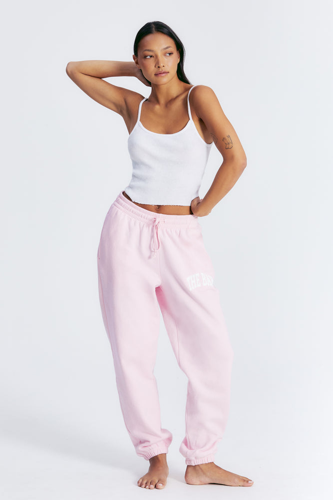 
                  
                    Load image into Gallery viewer, VARSITY SWEATPANTS BLUSH/WHITE
                  
                