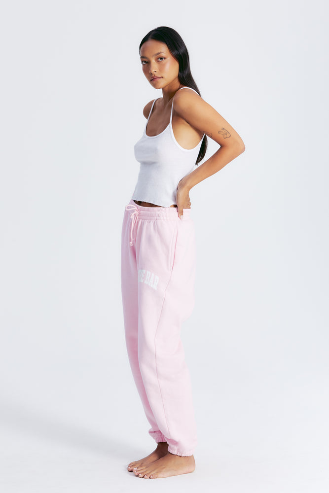 
                  
                    Load image into Gallery viewer, VARSITY SWEATPANTS BLUSH/WHITE
                  
                