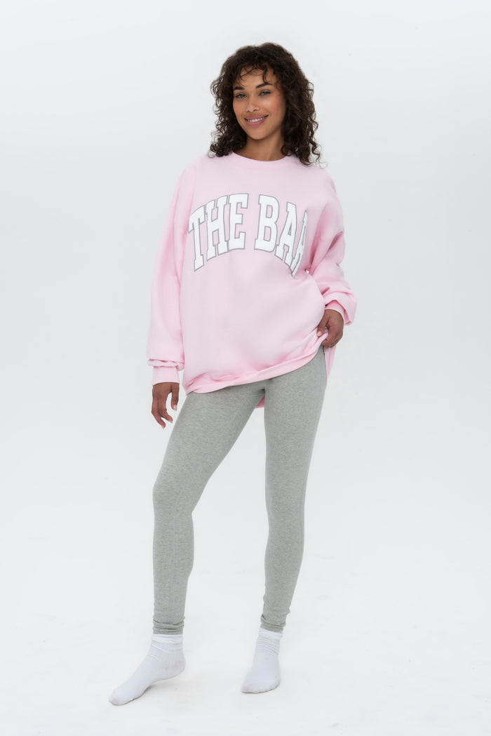 VARSITY OUTLINE SWEATSHIRT BLUSH/GREY