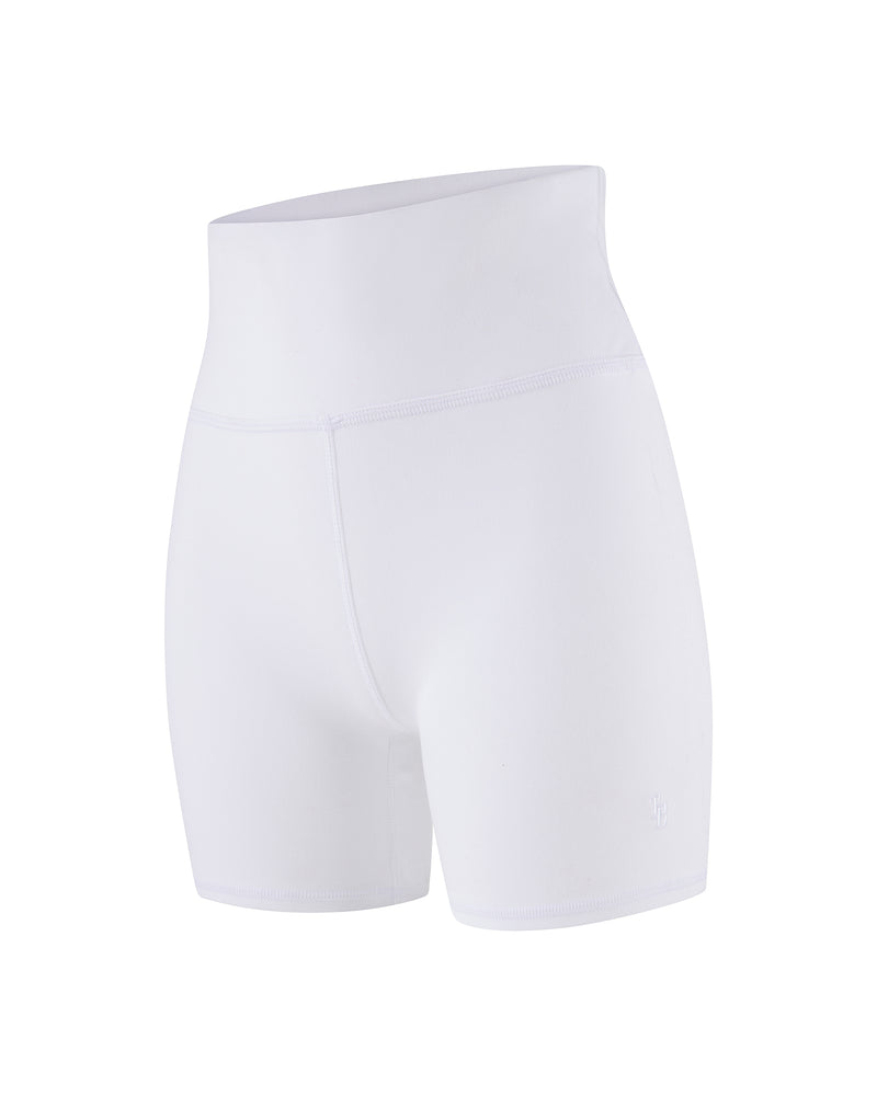 
                  
                    Load image into Gallery viewer, VARSITY BIKER SHORT WHITE
                  
                
