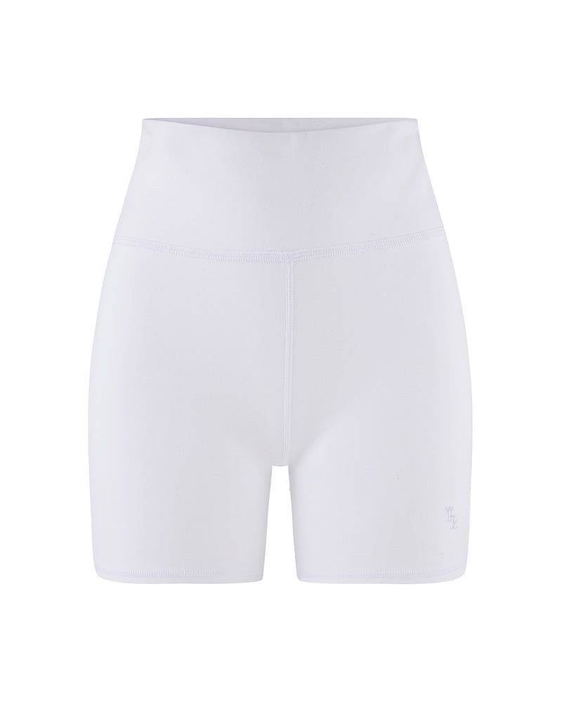 
                  
                    Load image into Gallery viewer, VARSITY BIKER SHORT WHITE
                  
                