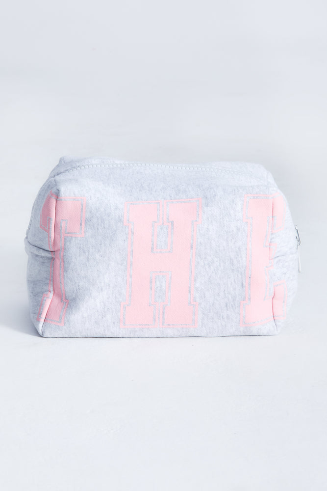 
                  
                    Load image into Gallery viewer, VARSITY POUCH LT HEATHER GREY/PINK
                  
                